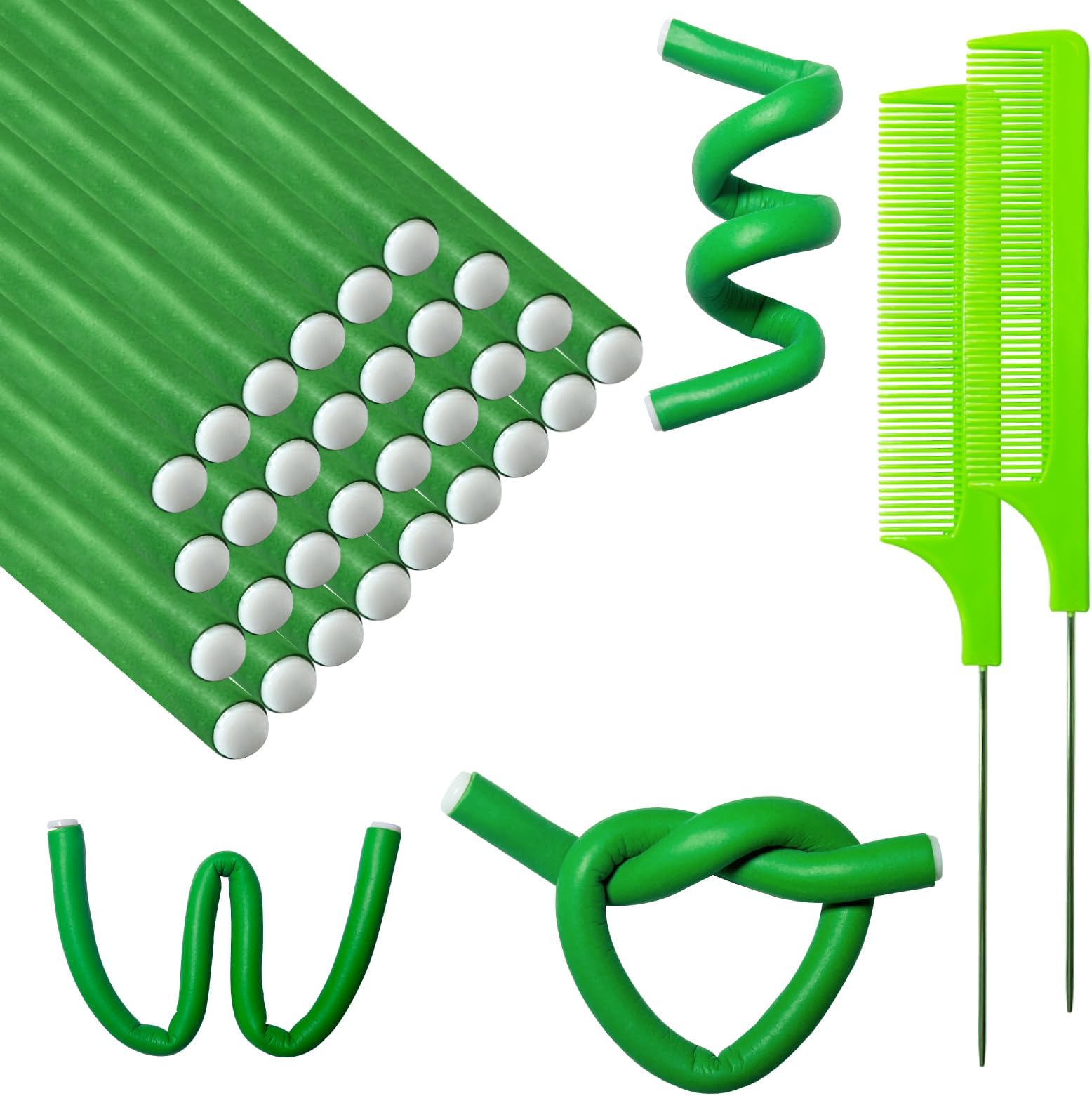 Amazon.com : BIEAEIA 60 Pieces Flexible Curling Rods, Soft Foam No Heat ...