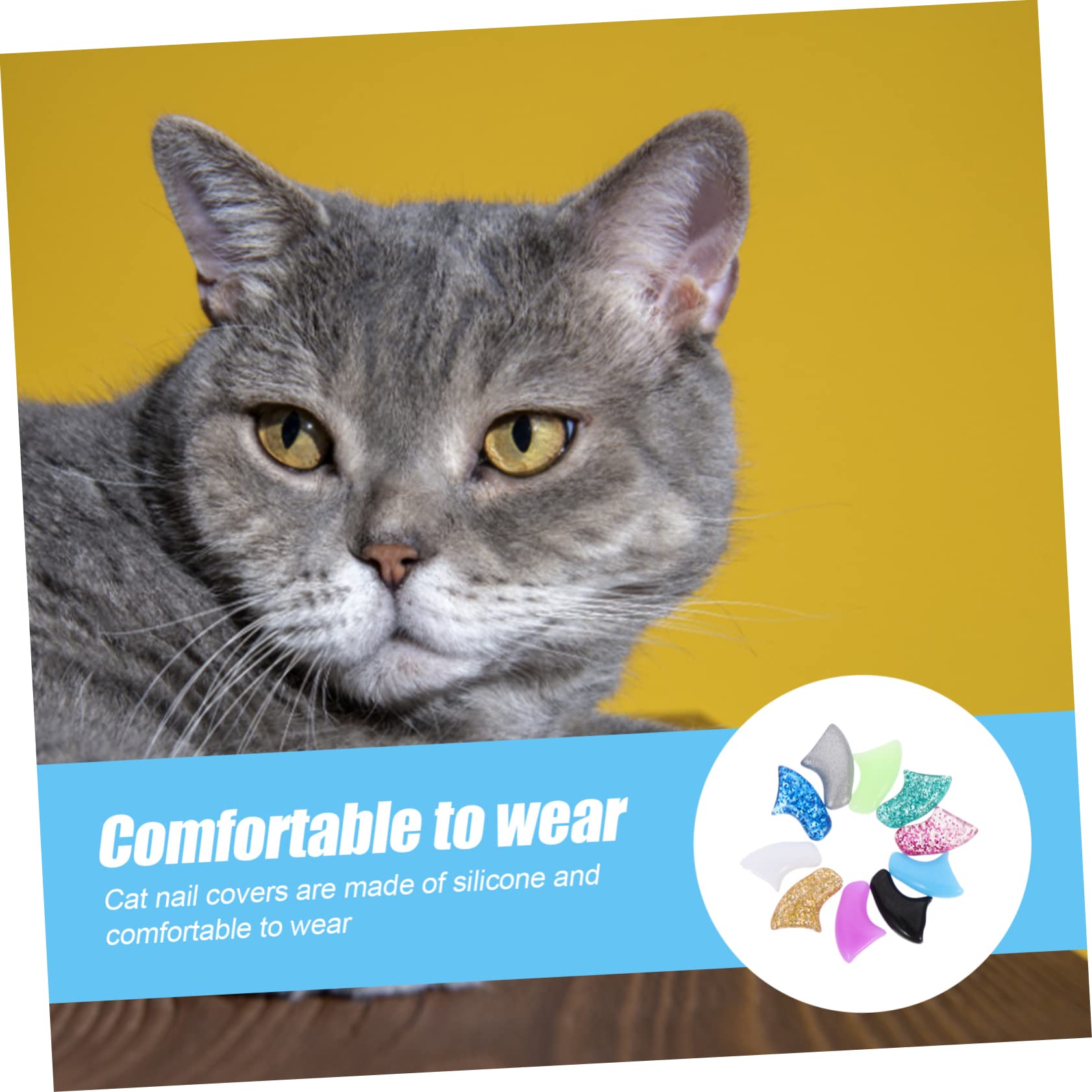 Sosoport 50juegos Cubiertas De Uñas De para Gatos y De Coloridas para Protección De Patas Reduce Arañazos y Daños El De Usar y Seguro para