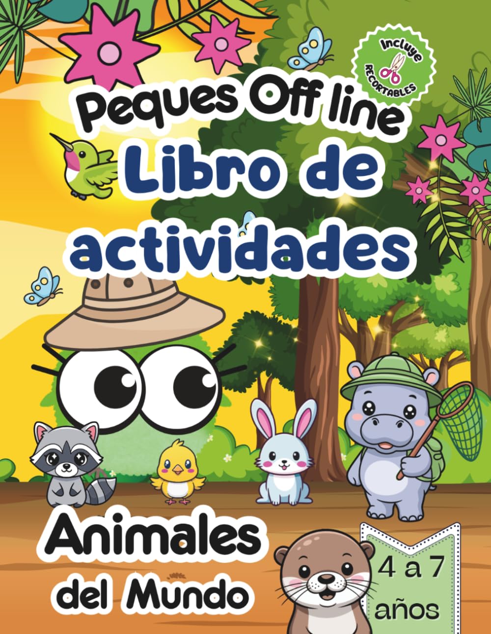 Libro de Actividades de Animales del Mundo Niños de 4 a 7 años.: Colorear, Unir los Puntos, Enigmas, Sopas de Letras, Crucigramas. (Peques Offline)