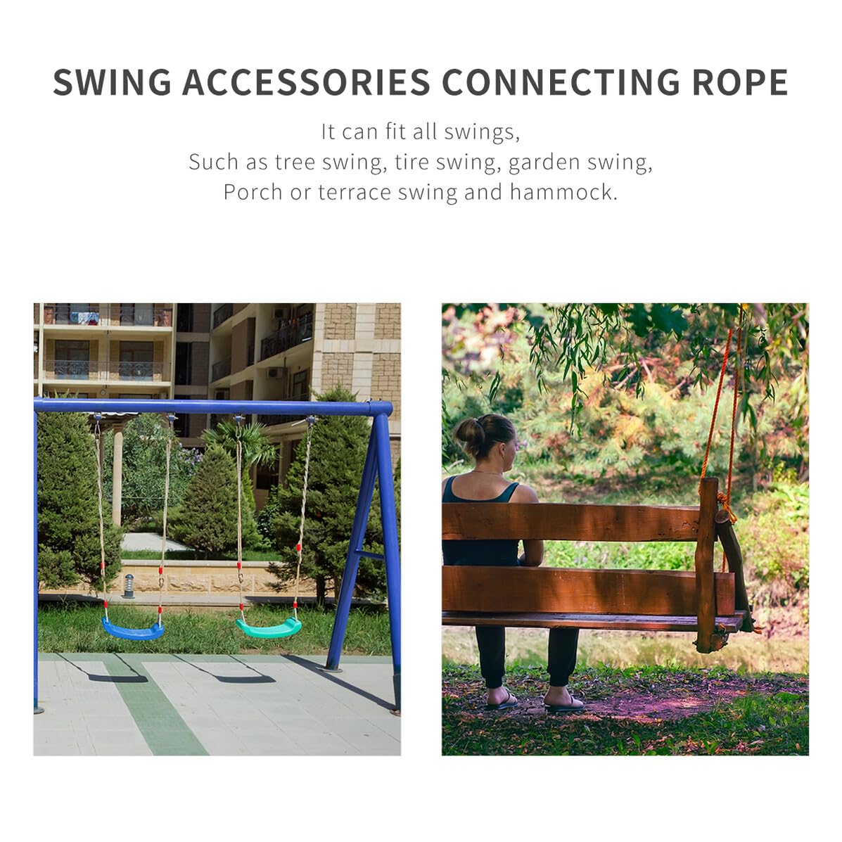 Hemobllo 6 Pièces Sangle De Balançoire Nylon Réglable Kit De Suspension pour Balançoire Extérieur Accessoires