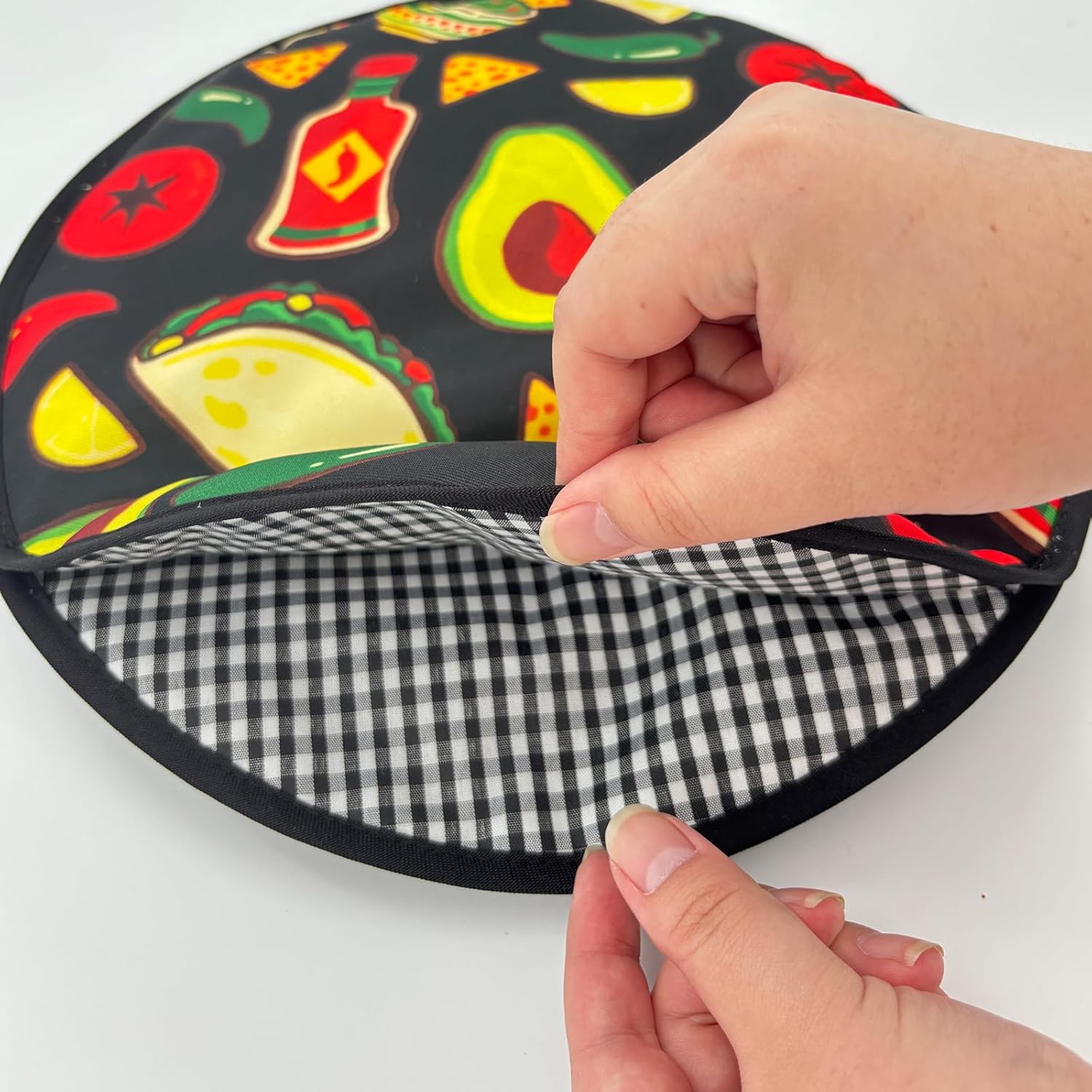 2-Pack Large Tortilla Warmer Pouch Microwavable Insulated Fabric Keeps Tacos, Naan & Tortillas Warm 1 Hour for Family Feasts - Image 6
