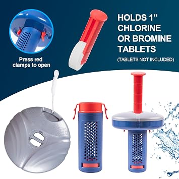 Pool Cleaning Kit for Above Ground & Inground Pools, Includes Pool Brush Head, Pool Skimmer Net, 57.5'' Thickened Aluminum Pool Pole, Pool Floater & Pool Test Strips for Complete Pool Maintenance