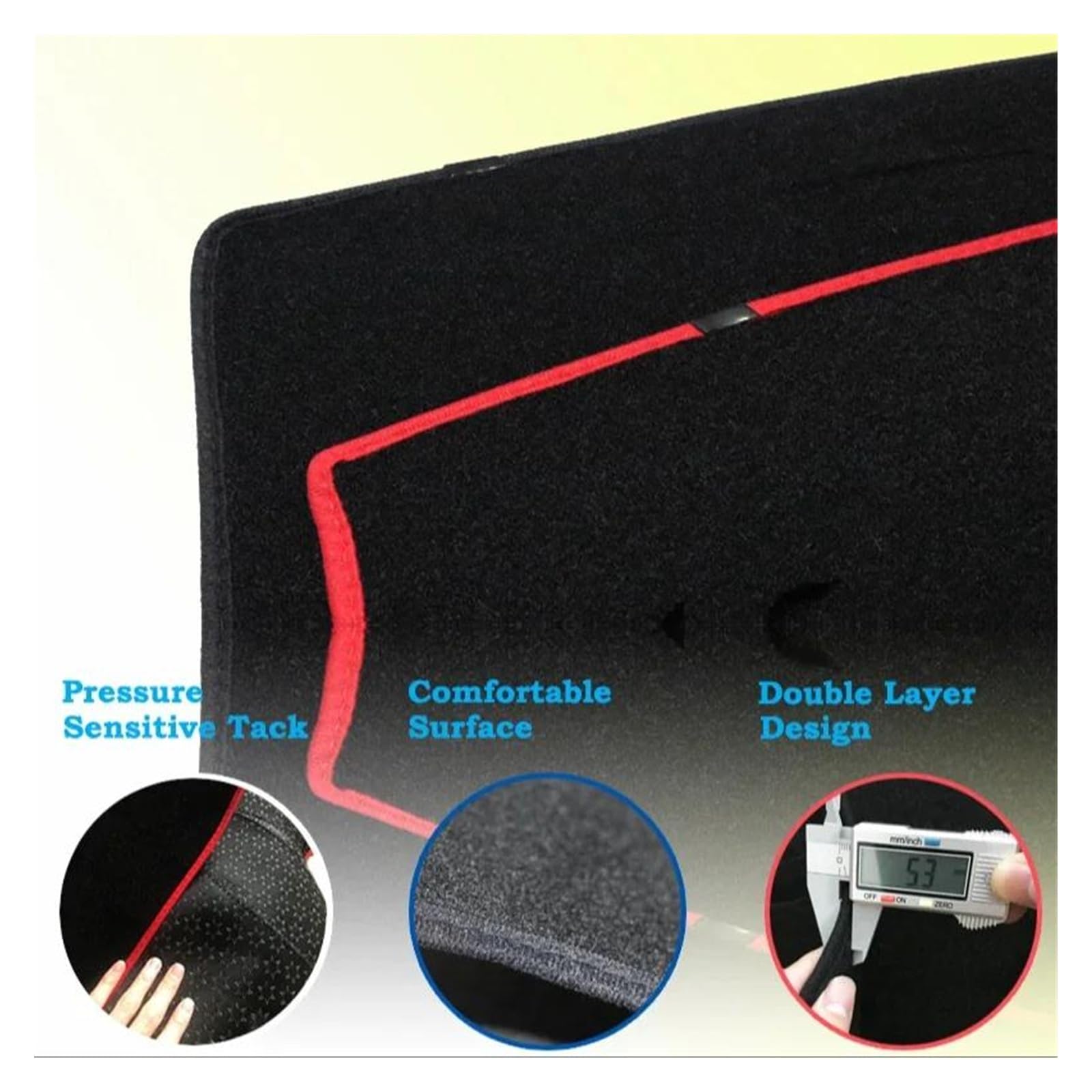 Armaturenbrett Abdeckung Armaturenbrett-Abdeckung Armaturenbrett-Matte Teppich-Pad Sonnenschutz-Umhang-Kissen Für Dacia Für Sandero Für Stepway II 2 RS 2013-17 2018 2019 2020 Armaturenbrett Teppich(Bl
