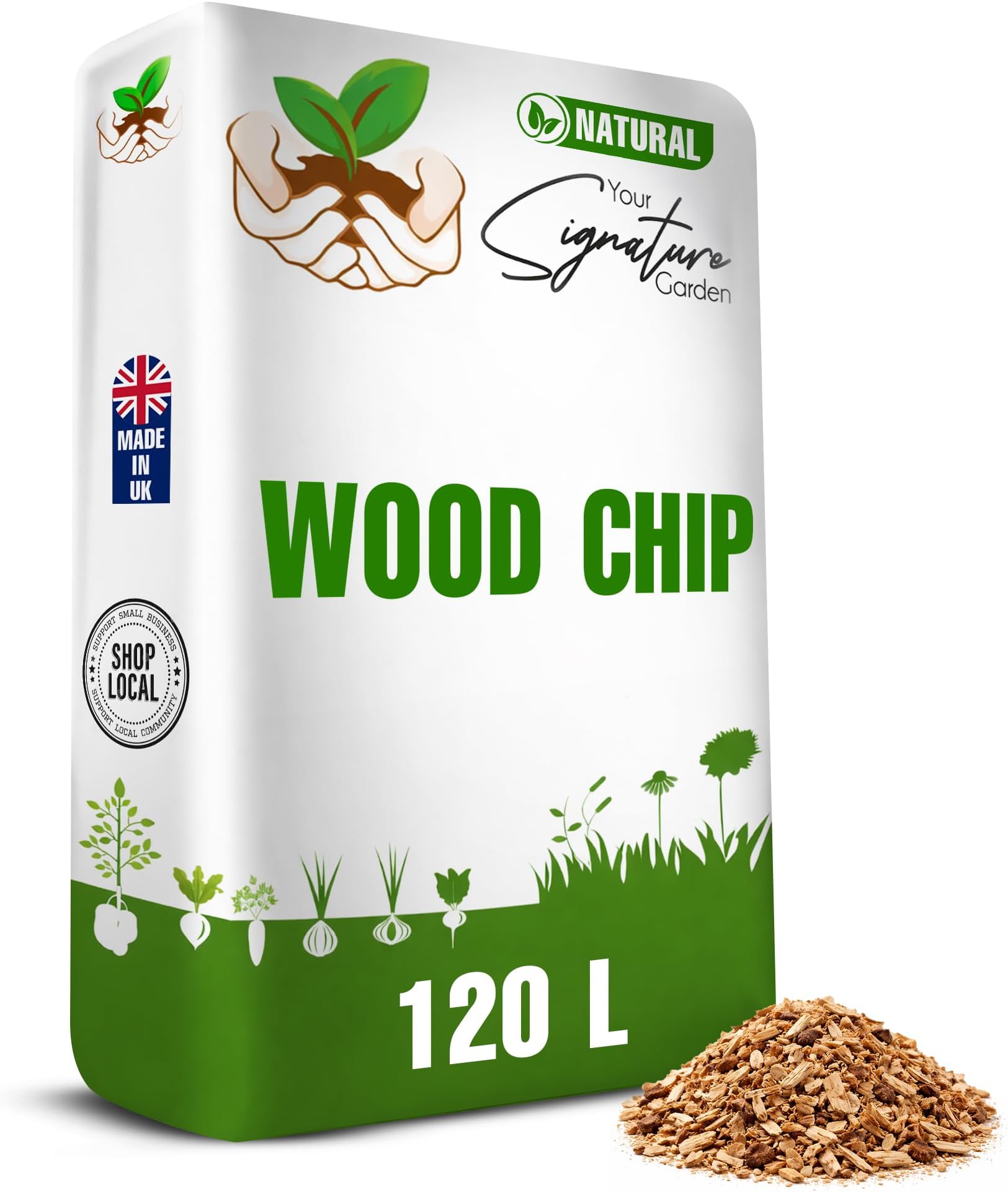 Laeto Wood Chippings 120L, Decorative Garden Mulch Wood Chips for Lawns