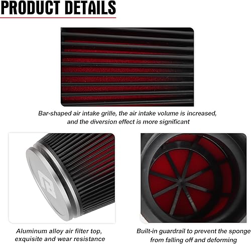 Miniatura 5 de NIBBI Filtro de aire CNC de 1.81 pulgadas redondo cónico, filtros de aire universales para Dirt Bike ATV Quad Go Kart Pit Dirt Bike Parts