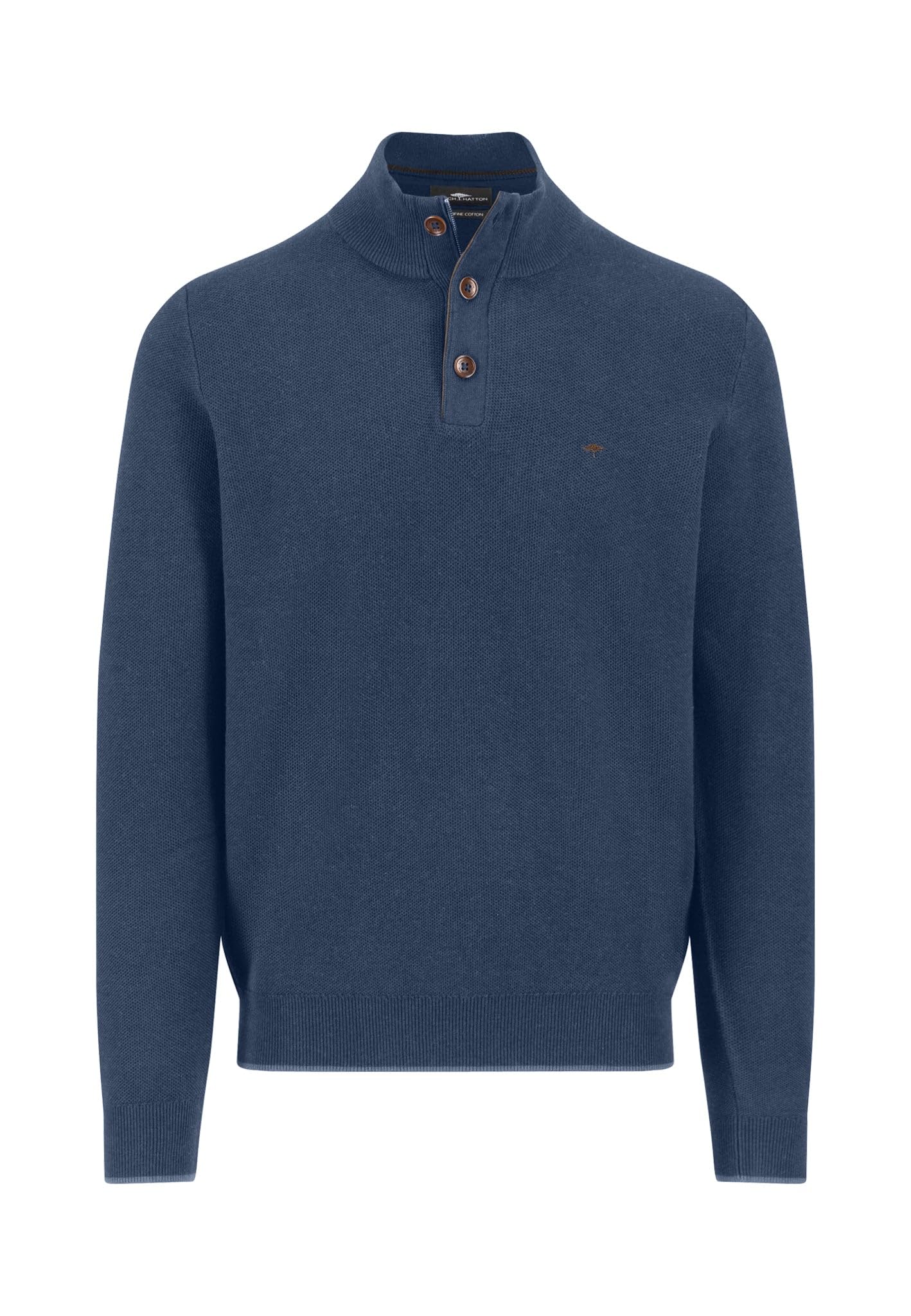 FYNCH-HATTON Jersey de algodón con botones y cuello alto