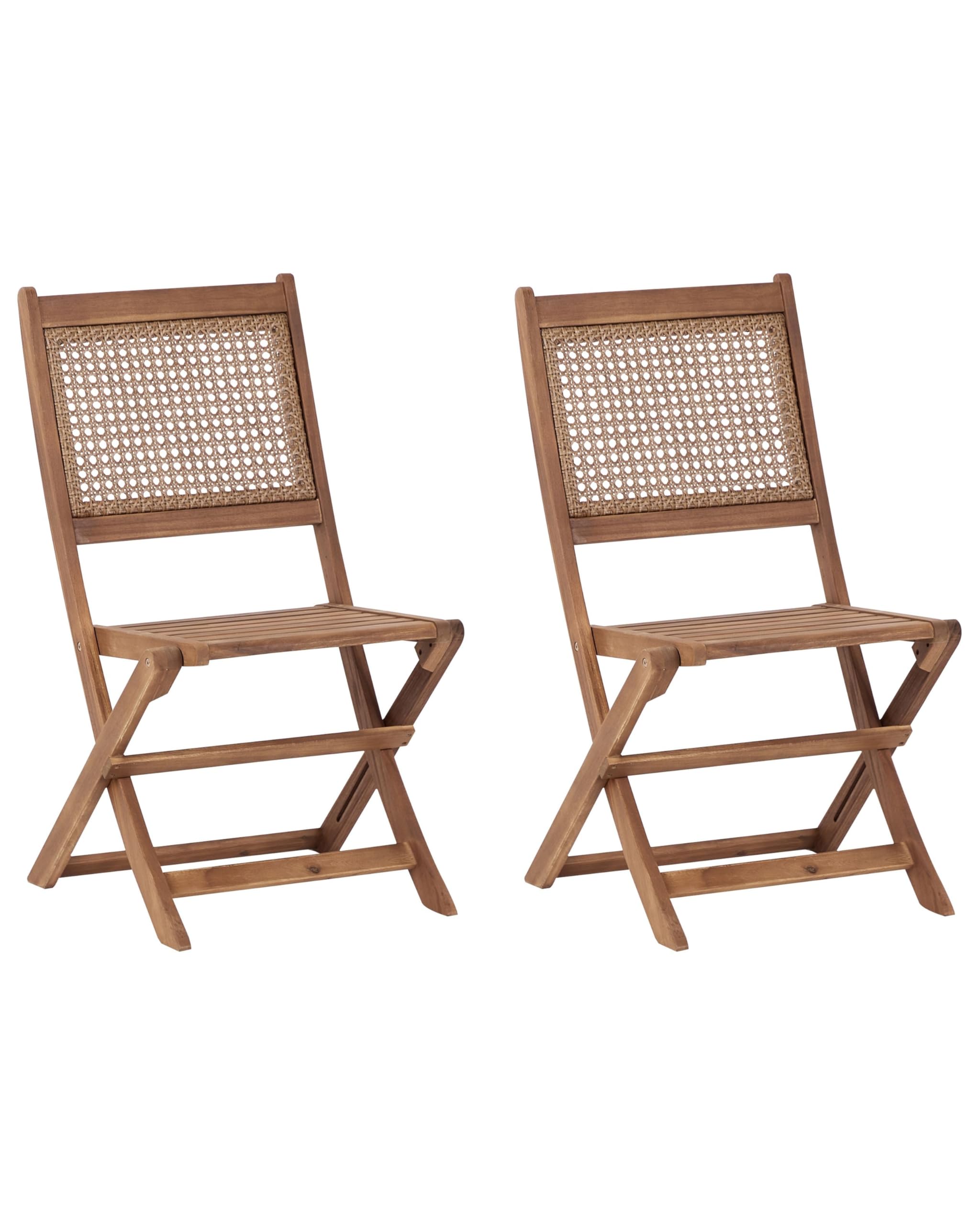 Chaise de jardin bois acacia Beliani Paraggi lot de 2 finition premium