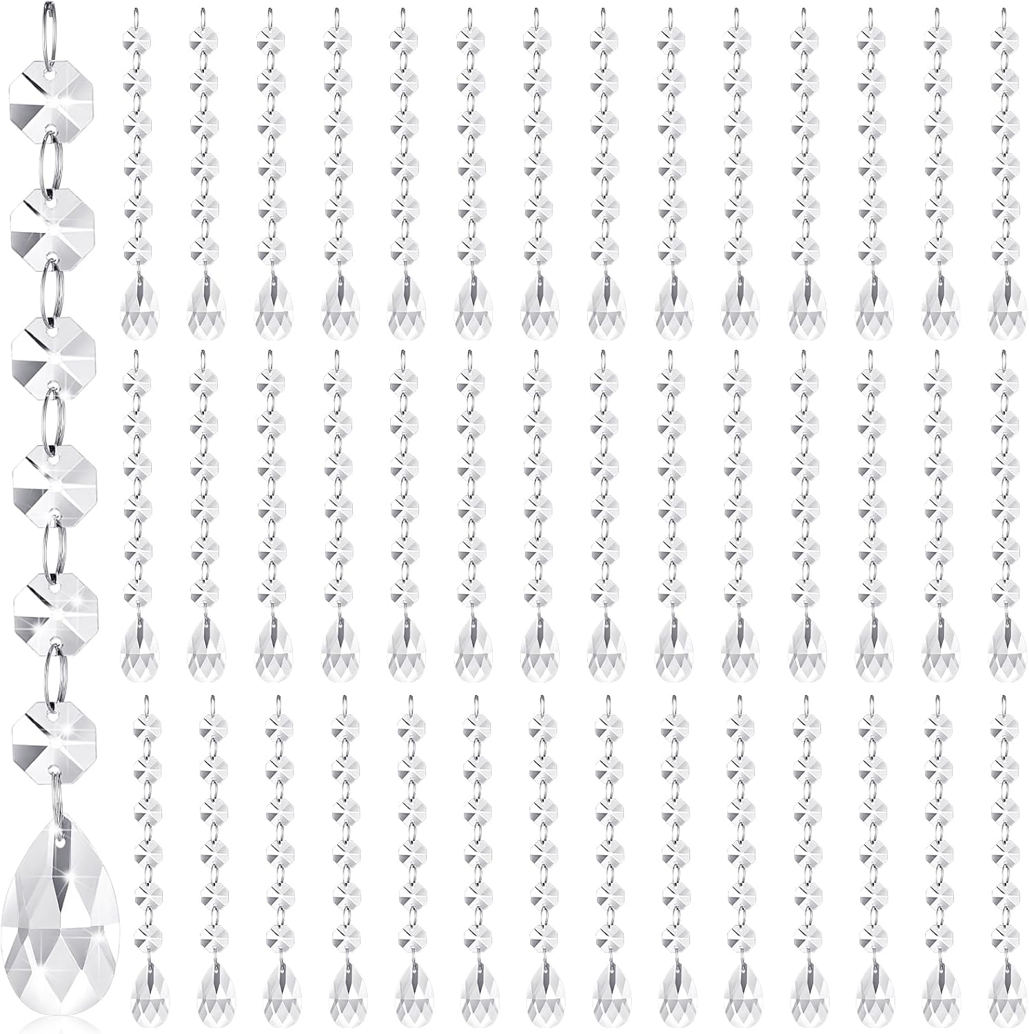 Nuenen 100 Pcs Acrylic Hanging Crystals for Centerpieces Chandelier Clear Crystal Garland Strands Ornament Acrylic Clear Beads Prisms Pendant for Christmas Tree Window Home Decoration(Teardrop) Nuenen 100 Pcs Acrylic Hanging Crystals for Centerpieces Chandelier Clear Crystal Garland Strands Ornament Acrylic Clear Beads Prisms Pendant for Christmas Tree Window Home Decoration(Teardrop)