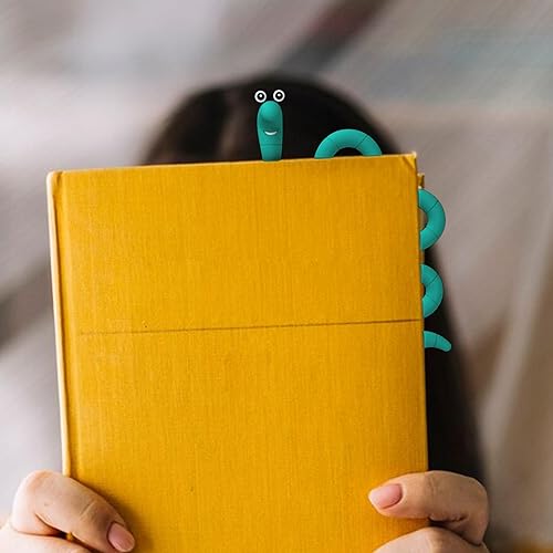 Miniatura 2 de Wally The Bookworm - Marcadores de clip para niños, estudiantes, mujeres y hombres, bonito marcapáginas y soporte de página, idea de regalo única