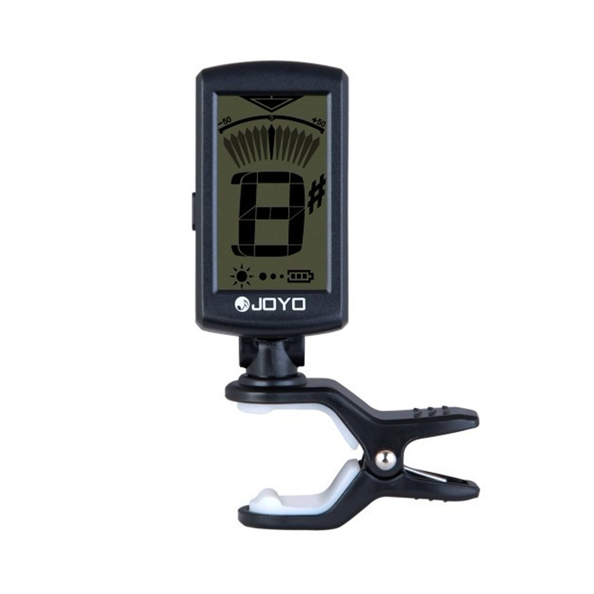 Joyo JT-303 - Accordatore digitale a energia solare a clip, colore: nero