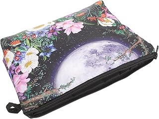 Beatifufu Bolsa Cosmética De Flor Fase Da Lua Carteira Floral Bolsa De Maquiagem Bolsa De Viagem Organizador De Bolsa De Maquiagem Bolsa De Maquiagem Bolsas Pequenas Para Bolsa Fase Da Lua