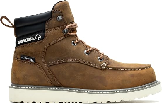 Wolverine Mens Trade Wedge 6" Moc Toe Steel Toe Construction Boot