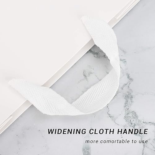 Miniatura 7 de EUSOAR Bolsas de regalo a granel, 20 bolsas de papel rosa de 10.6 x 3.1 x 8.3 pulgadas y 30 bolsas de compras de papel kraft blanco de 3 tamaños con