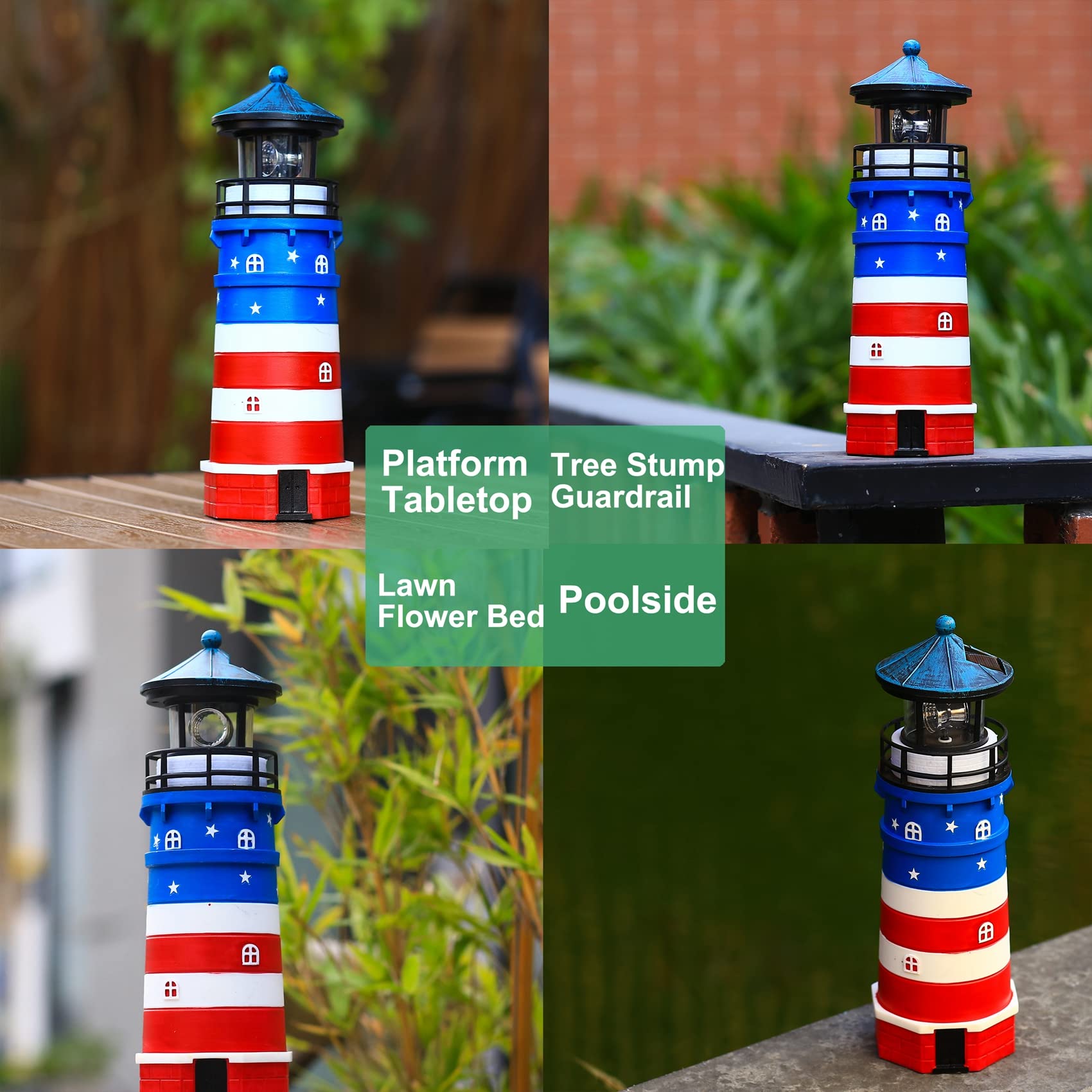 Build A Lighthouse With Rotating Beacon Light 1PC LED Solar Revolving