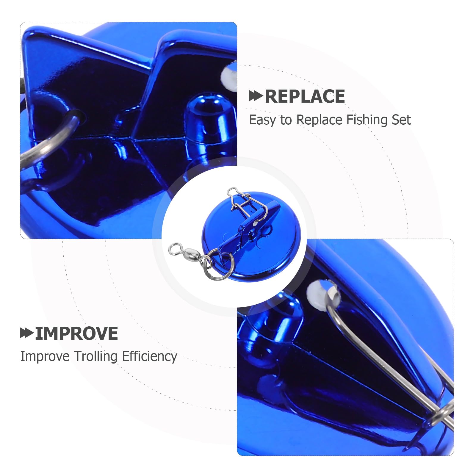 INOOMP Deeper Diver: Disco de Pesca de precisión con eslabón Giratorio en Forma de 8 - Conectores de Cable de Grado Marino - Pieza de profundizador para Pesca en el mar, curricán y señuelos de