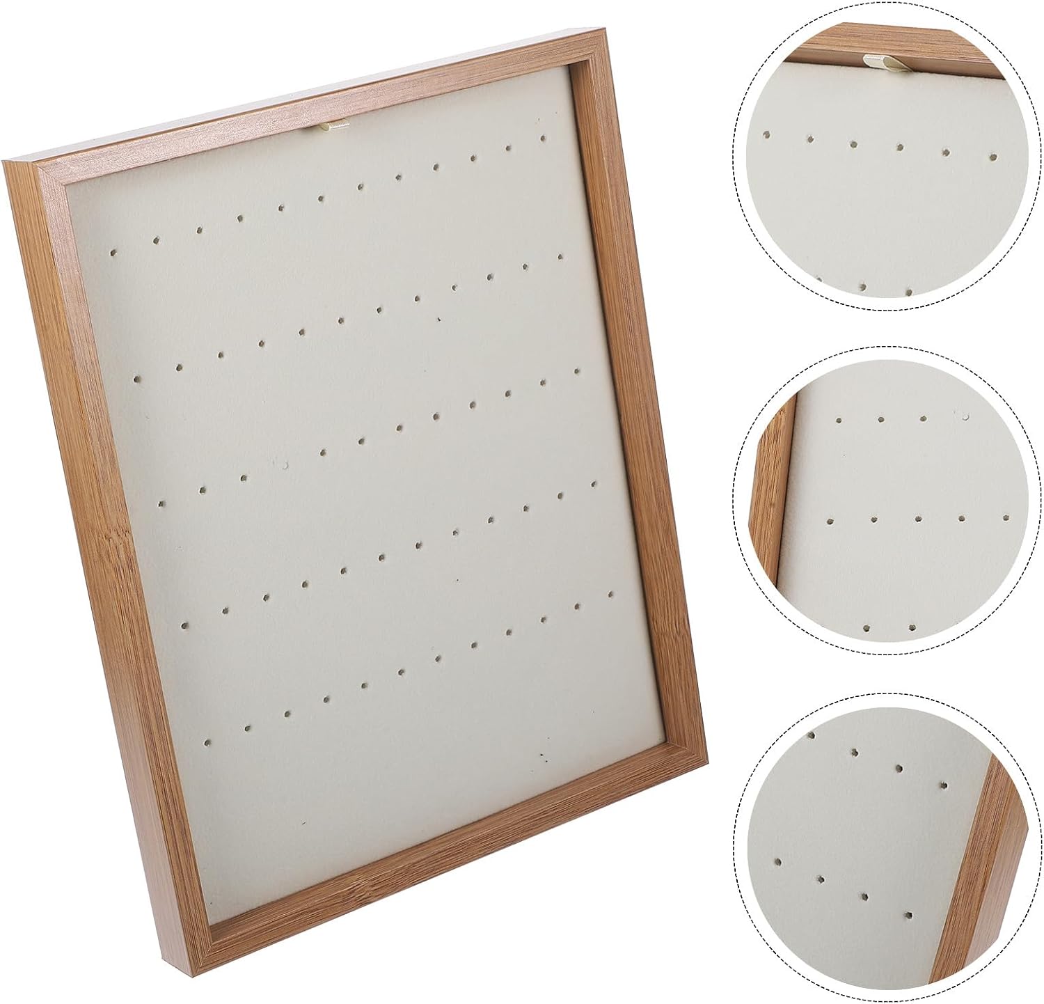 Milisten Wooden Earring Stand Jewelry Organizer Rack with Multiple Hooks Earring Display Holder and Studs Home Jewelry Storage