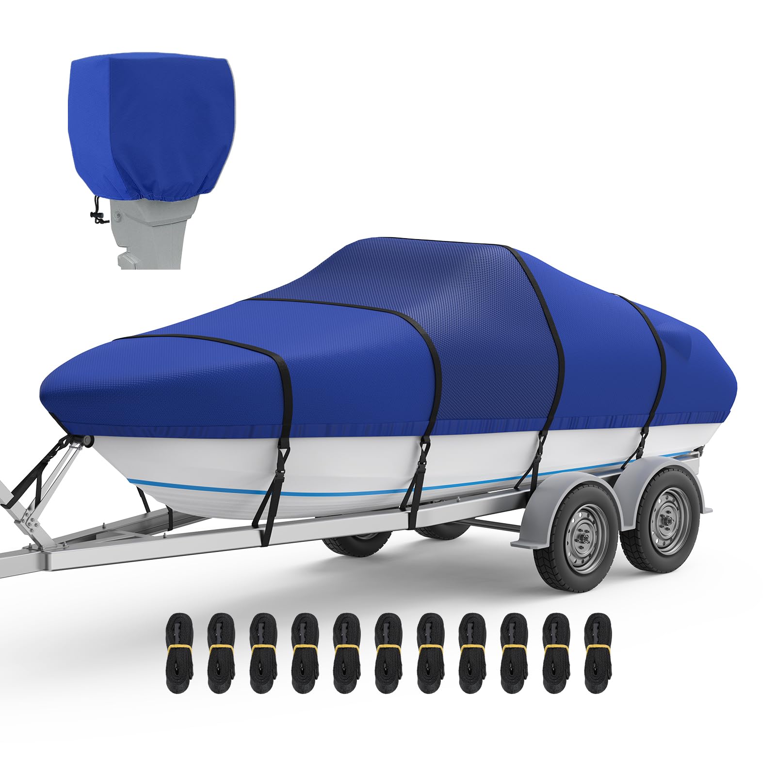 RVMasking 1400D Boat Cover with Motor Cover