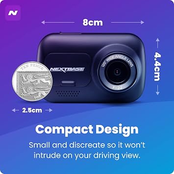 Nextbase 122 Dash Cam Full 720p/30fps HD Recording In Car DVR Camera- 120° 5 lane Wide Viewing Angle- Polarising Filter Compatible- Intelligent Parking Mode- G-Sensor- dashcam