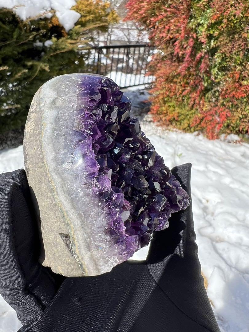 A455 高品質アメジストドーム パワーストーン 紫水晶 天然石 置き物