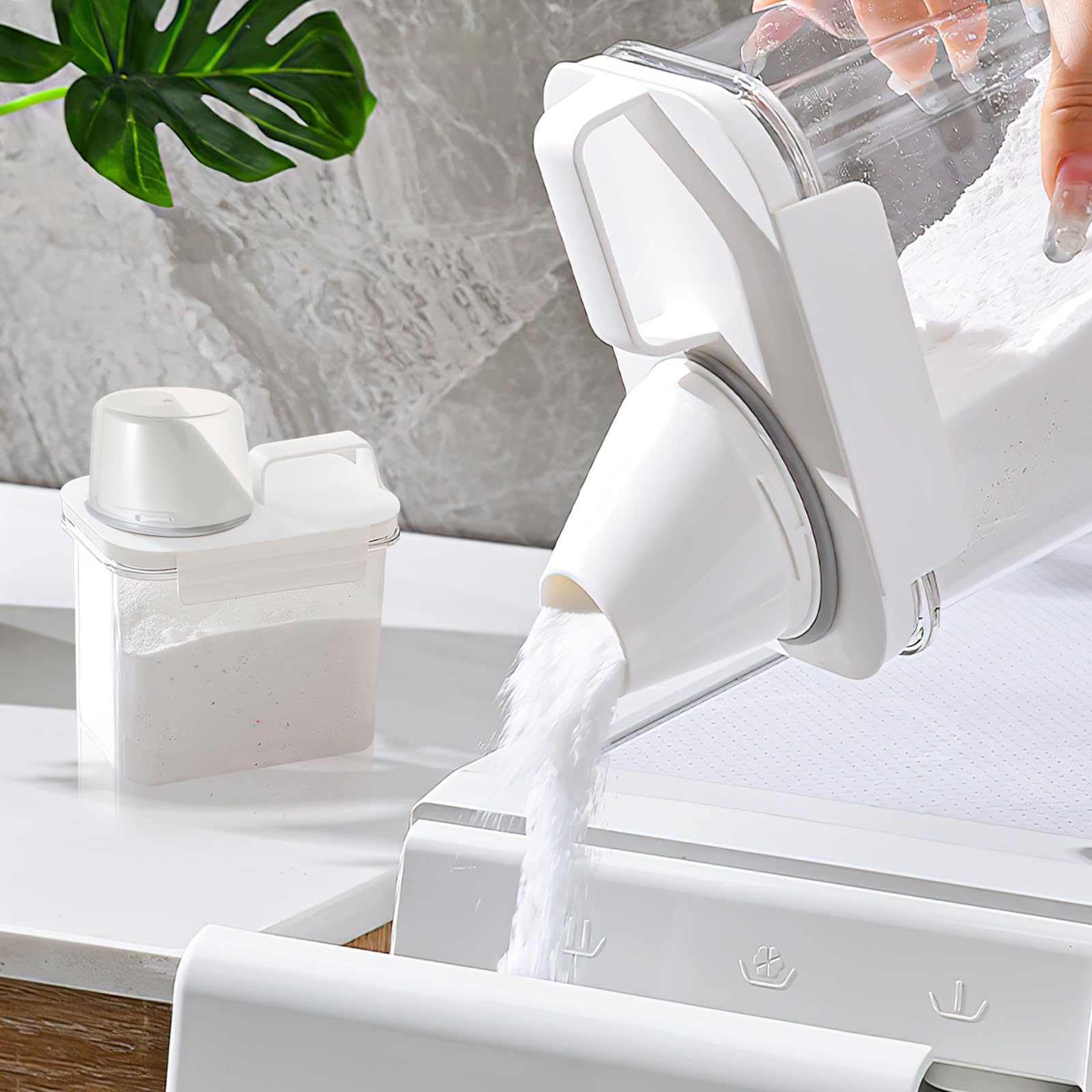 Pudełko do przechowywania detergentów do prania, 1100 ml, dozownik proszku do prania z uchwytem, proszek do prania, środek do dozowania, oszczędność miejsca, pojemnik na czyste ubrania