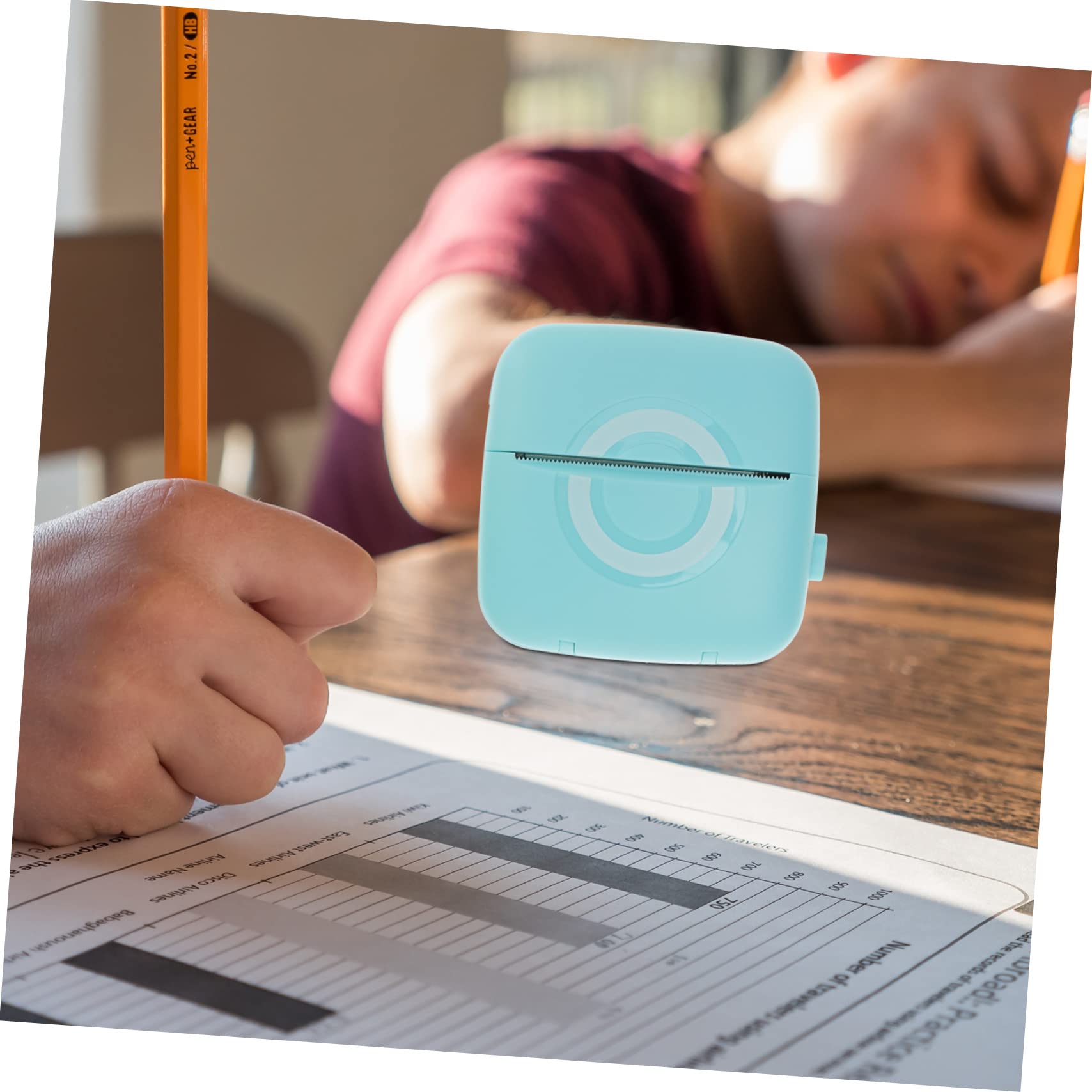 Gadpiparty Stampante Termica Tascabile Portatile per Note, Etichette e Ricevute, 200dpi, Ricarica 1000mah, per Scuola e Ufficio