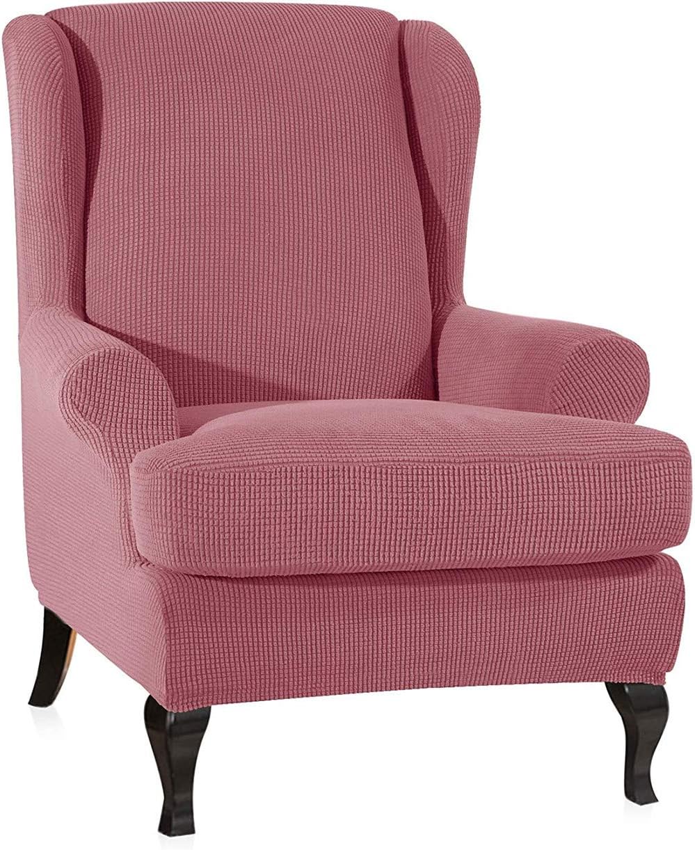 LINGKY Jacquard Wing Chair Cover Elastic Universal Stretch Soft Sofa
