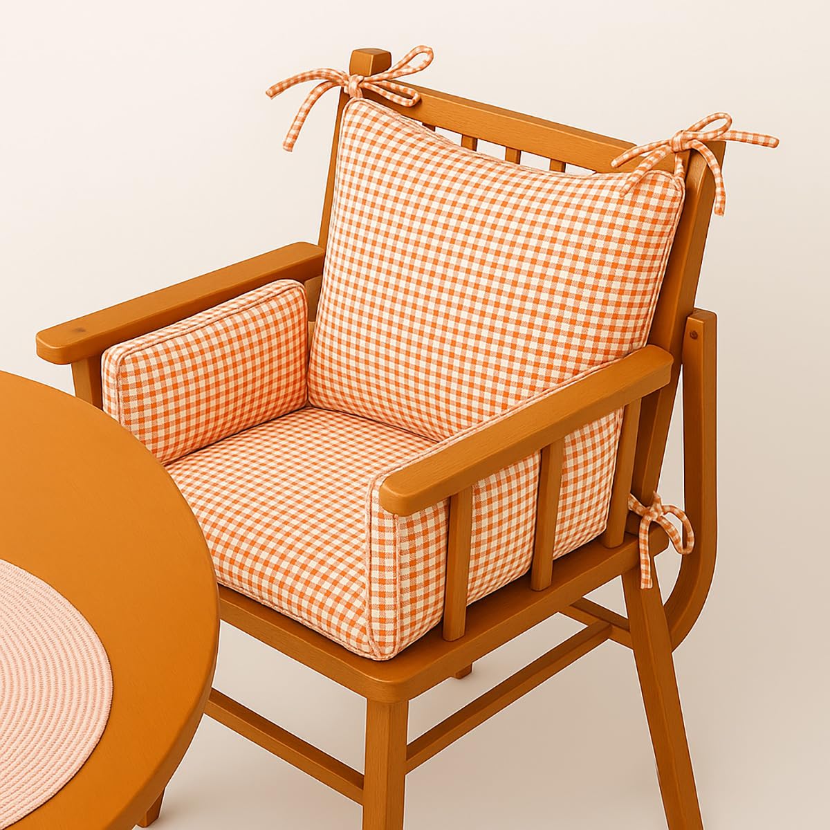 Cojines para tronas marca PAPATE. Modelo Coussin chaise haute Vichy