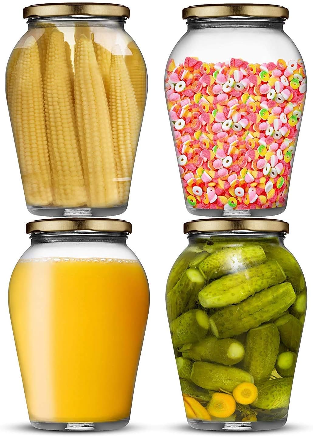 Golden Bird International 1000ml Matka Shape Glass Jar and Container For Storage Containers with Airtight Lid (4)