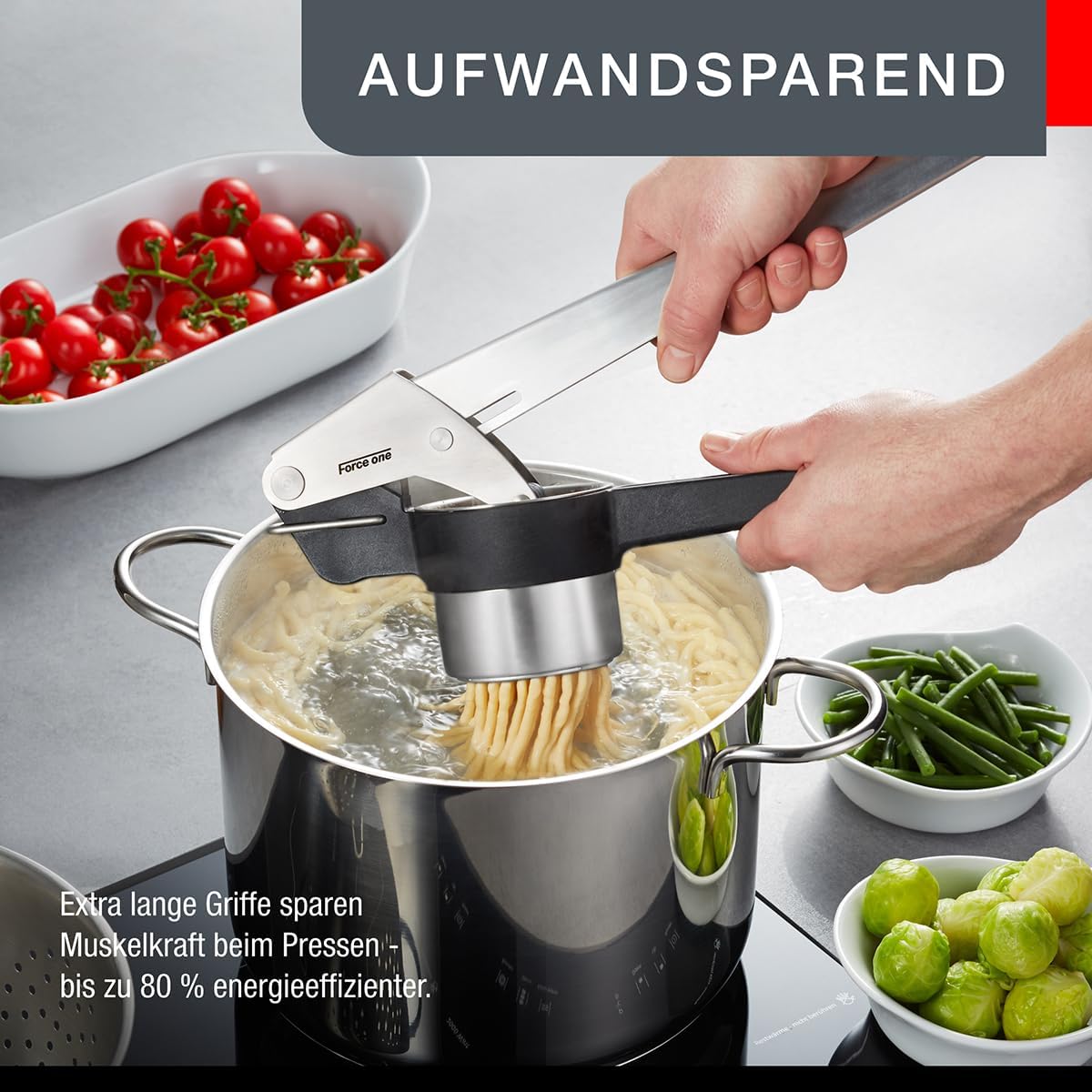 GEFU Force One Potato, Juice and Spaetzle Press, Stainless Steel, Nylon, 37 cm, 13110