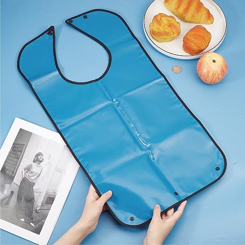 Miniatura 6 de CREATCABIN Babero clásico para adultos a cuadros para ancianos, impermeable, lavable