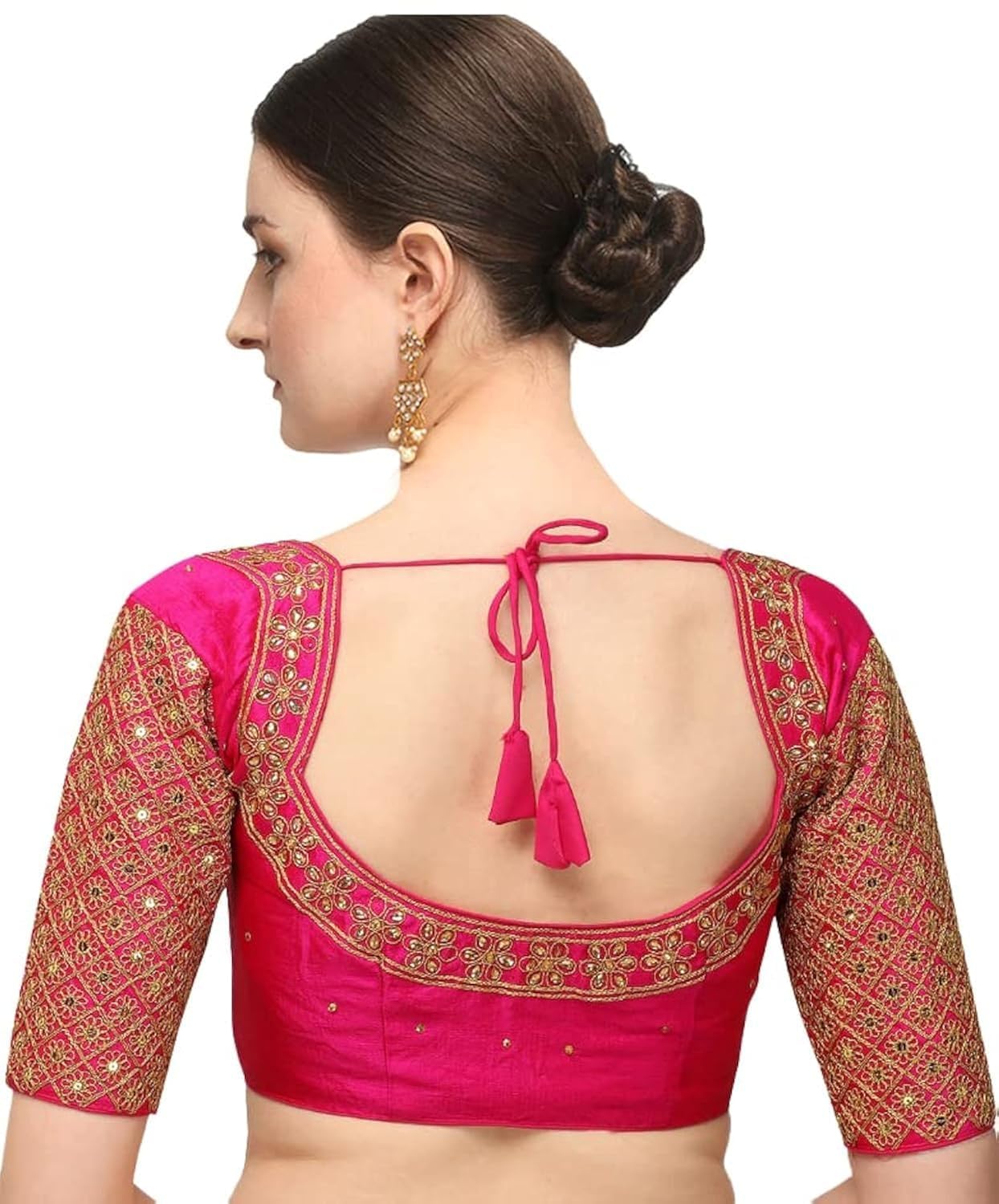 Pujia Mills Women Embroidery Blouse Blouse