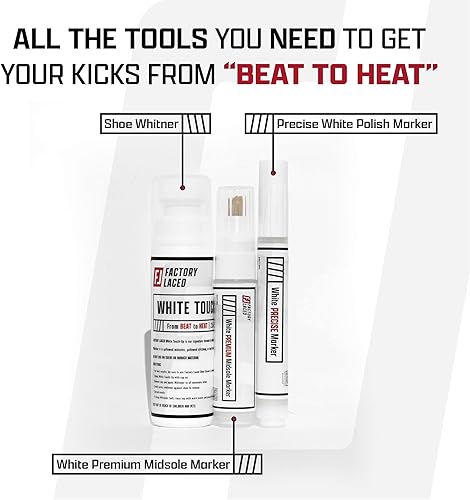Miniatura 4 de FACTORY LACED El paquete de blanqueador de zapatos incluye: retoque, marcador de entresuela y marcador blanco, seguro en cuero, lona, vinilo,