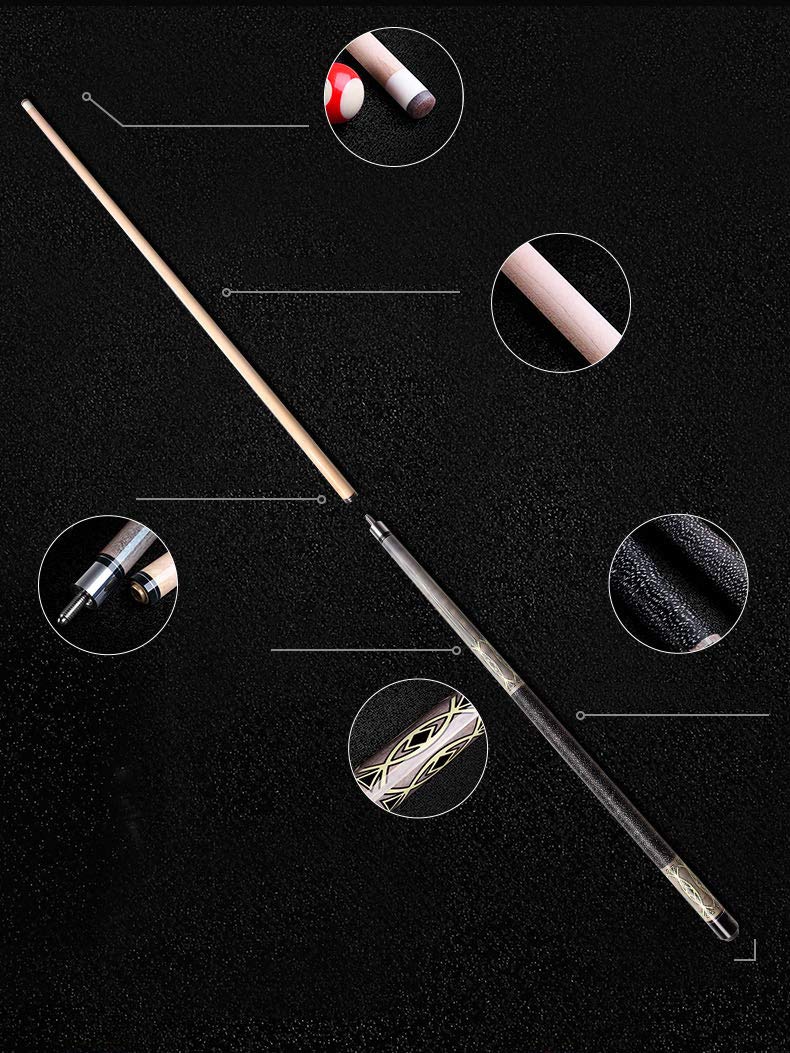 YRU 147CM Stecca da Biliardo, 1/2 2 Pezzi in Acero Fatto A Mano American Billiard Punte de 11.5mm/12.75mm da Scegliere