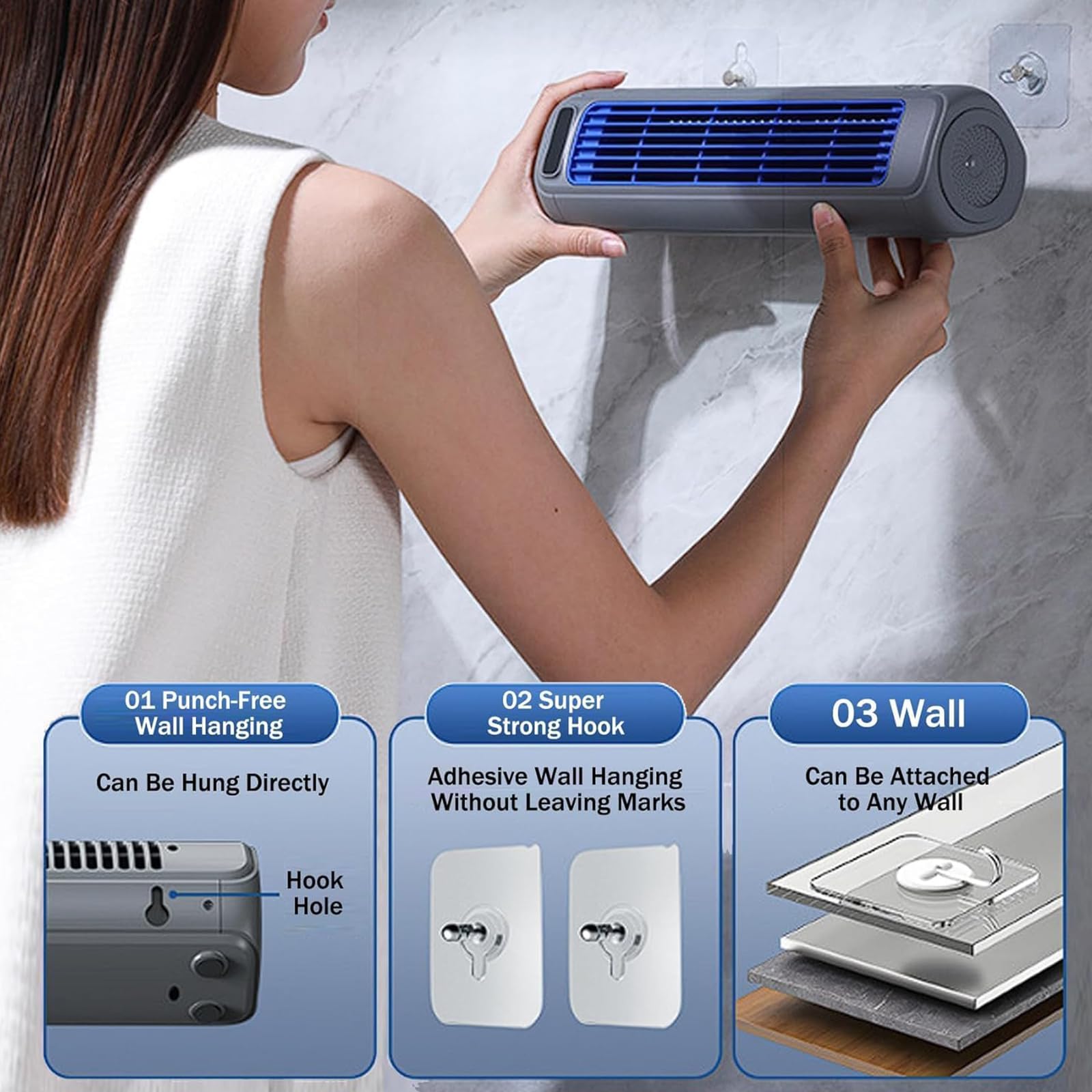 Funfany Ace Enfriador, Funfany Cooling Ace, Migilife Ace Enfriador, Aire Acondicionado Portatil, Enfriador De Aire, Ventilador Aire Frio USB, 3 Velocidades-B