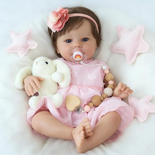 SCOM Muñecas de bebé Reborn realistas - Muñeca de bebé recién nacida realista de 20 pulgadas, muñeca de bebé real con cuerpo suave y pesado,