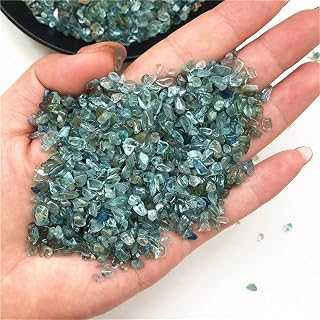 GAJUST Piedra de Cristal Natural Cristal Decorativo 50g 2 tamaños Natural Azul apatita Cristal Grava caído Piedra Pulida Cristales de Cuarzo decoración del hogar Cristal (Color : 3-5mm)