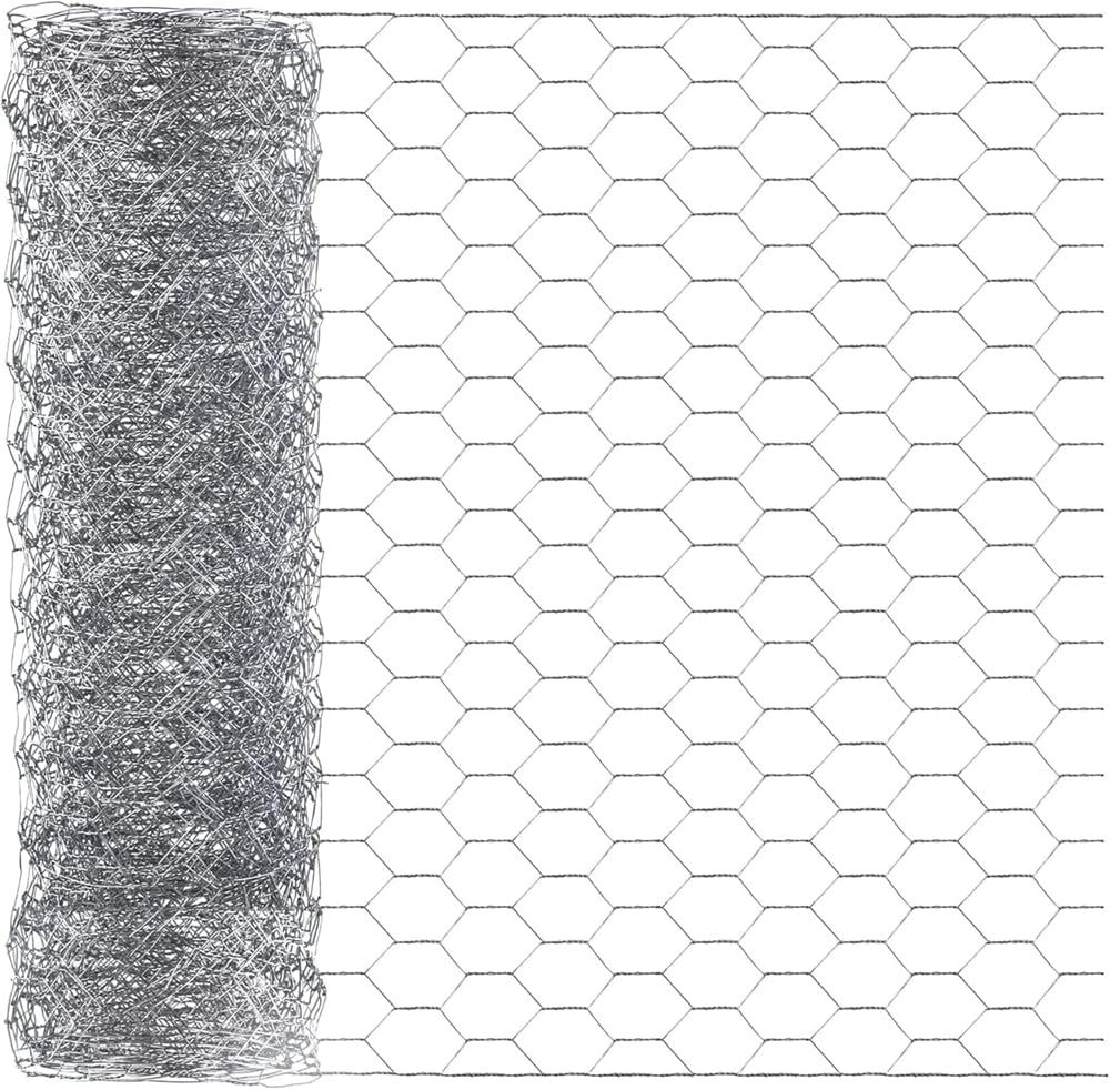 YARDHOBI Chicken Wire, Poultry Wire Netting Hexagonal Galvanized Mesh Garden Fence Barrier, Outdoor Anti-Rust Hexagonal Galvanized Chicken Wire Mesh, Pet Rabbit Chicken Fencing (13.7 x 39.3 In)