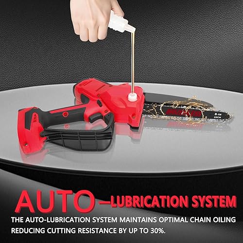 Miniatura 9 de Mini motosierra compatible con la batería Milwaukee Chainsaw M18, motosierras de poda inalámbricas de 8 y 6 pulgadas, mini motosierra sin escobillas