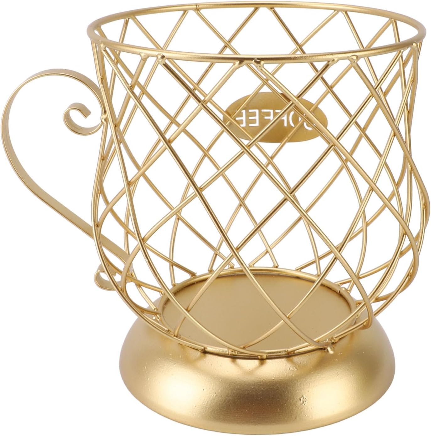Large Capacity Golden Metal Coffee POD Holder for Coffee BAR COUNTERTOP