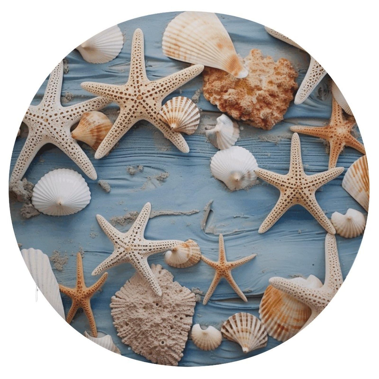 Adfgyerh Style Shell Starfish Pattern Cushion Memory Foam Pillow Core，Seat Cushion Detachable Design，Chair Cushions Suitable For All Seasons, And Can Be Used In Offices, Dining Rooms, Homes, And Other Settings.