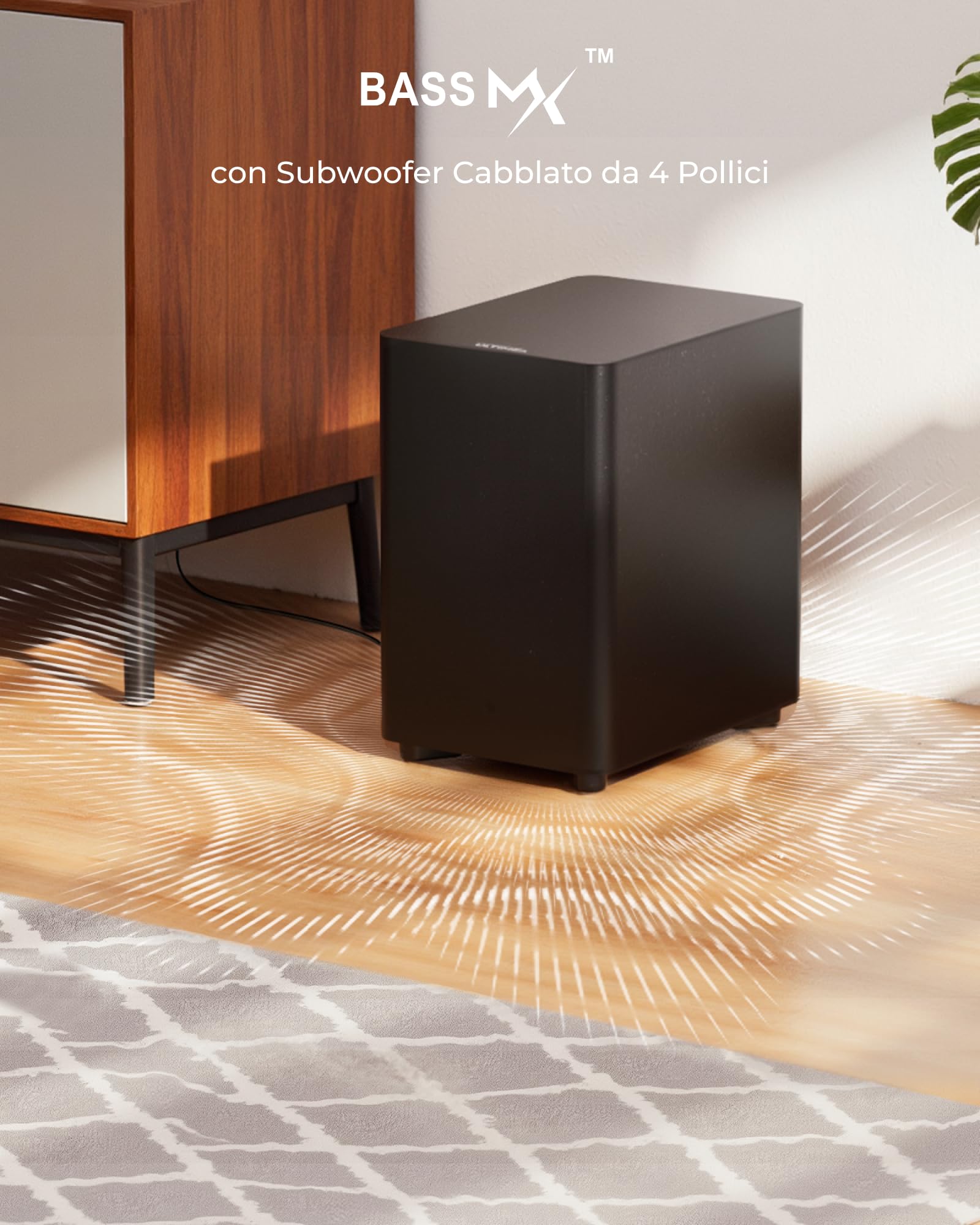 ULTIMEA Soundbar 7.1 Canali con Dolby Atmos, Sistema Audio Surround con 4 Altoparlanti Surround,APP, Home Theater, Soundbar TV con Subwoofer, HDMI eARC, Bluetooth 5.3, Aura A60