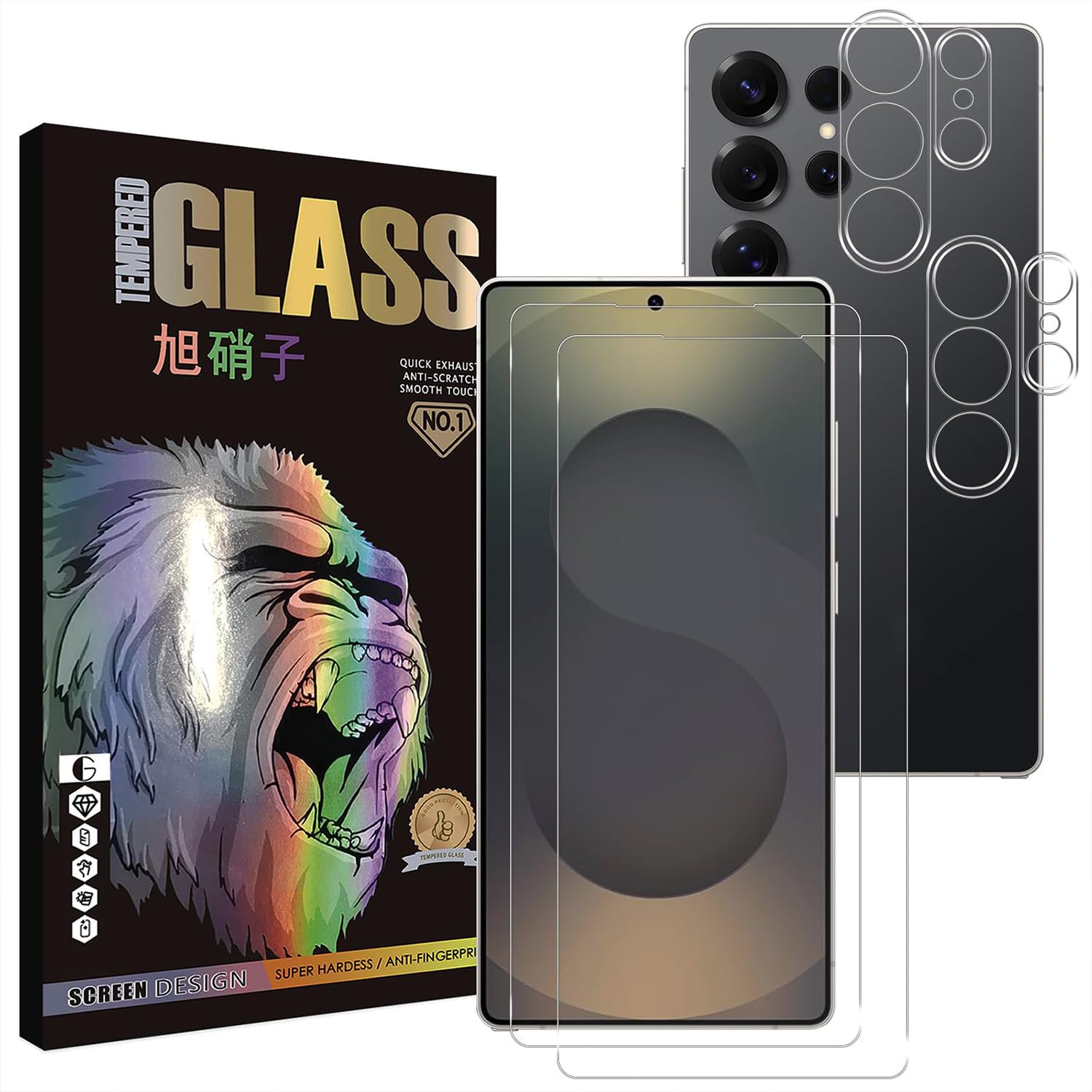 対応 Galaxy S26 Ultra ガラスフイルム 指紋ロック解除対応 【2+2 枚セット-AGC旭硝子】 対応 galaxy s26 ultra ガラスフイルム 【2枚】+ レンズフィルム 【2枚】 ギャラクシーS26 Ultra 液晶保護フィルム 強化ガラス レンズ保護フィルム ケース 【 硬度9H 耐衝撃 飛散防止 超薄 気泡ゼロ 高感度 撥油性 指紋防止 超耐久 ラウンドエッジ加工】TZGS26UTM4