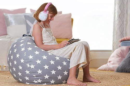 Miniatura 144 de Aubliss - Funda para organizar juguetes de felpa, se convierte en un puf cuando se rellena Se convierte en un puf para niños cuando está lleno. Aqua