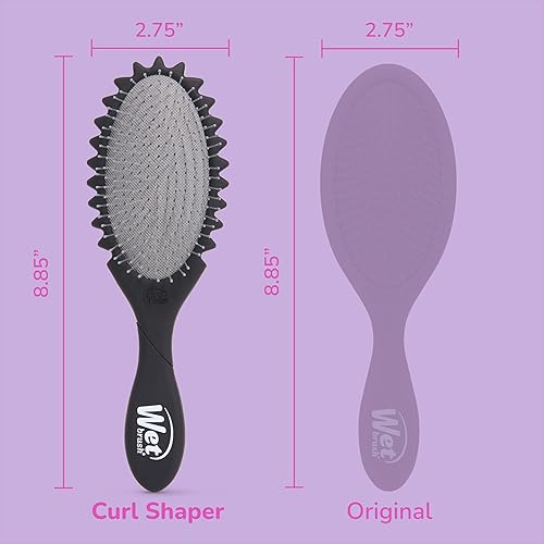 Miniatura 8 de Wet Brush Cepillo desenredante para rizos, negro, definición de rizos para tipos de cabello rizado y enrollado, cerdas IntelliFlex desenredan para