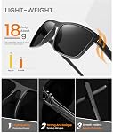 Lunettes de soleil polarisées pour hommes et femmes, lunettes de soleil rétro carrées pour conduire, pêcher, jouer au golf, légères, protection UV400