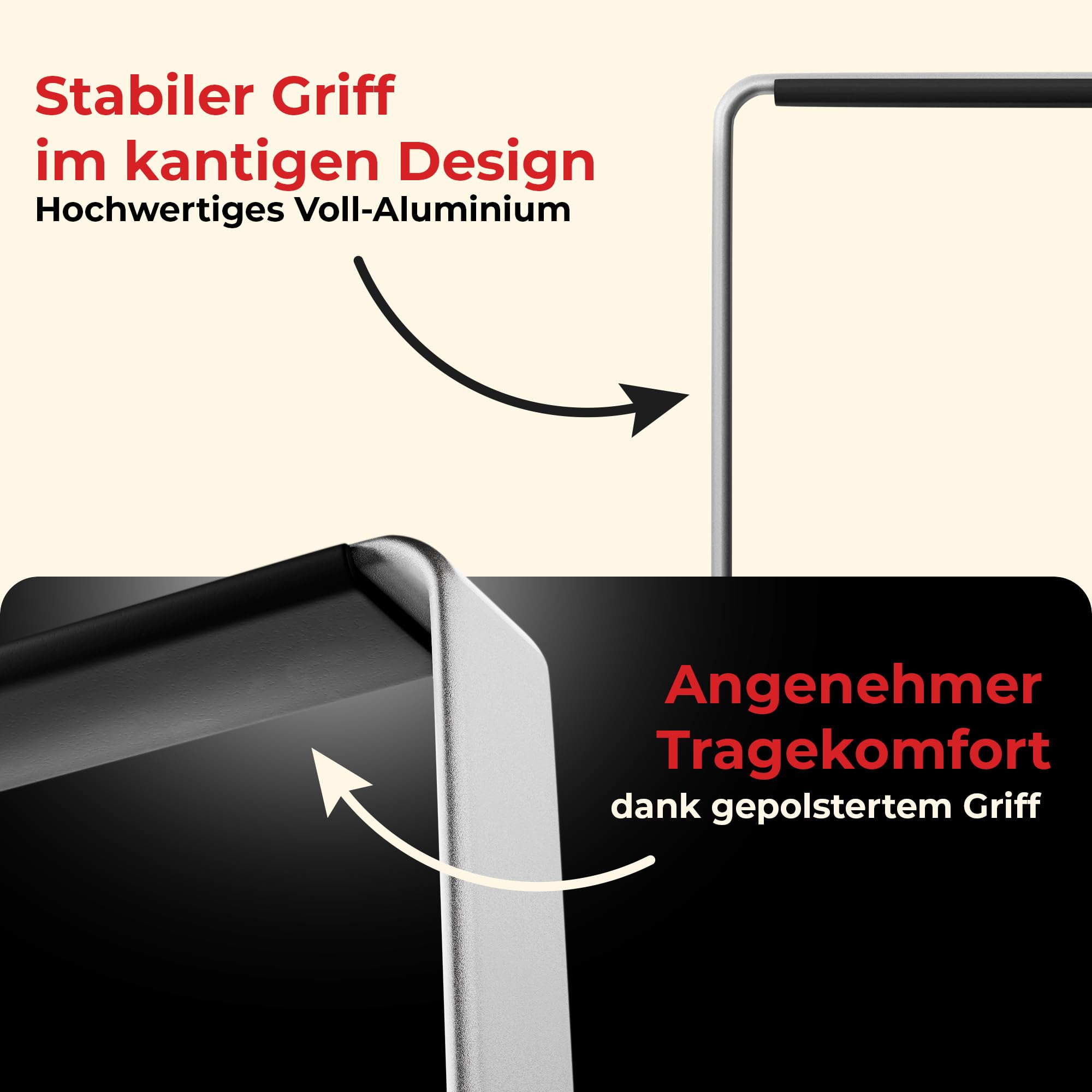 achilles Einkaufskorb Edge - praktischer Tragekorb zum Einkaufen - klappbare Einkaufsbox mit Alu-Griff - platzsparender Korb für den Auto Kofferraum - schwarz