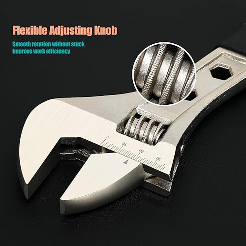 Miniatura 3 de THANOS Juego de 4 llaves ajustables, juego de llaves ajustables con extremo de caja y función hexagonal (6 pulgadas, 8 pulgadas, 10 pulgadas, 12