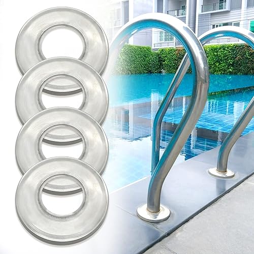 Escudos de escalera de piscina  Placas de escudo de acero inoxidable para cubiertas de pasamanos de piscina enterrada de 1.9 pulgadas y tubos de