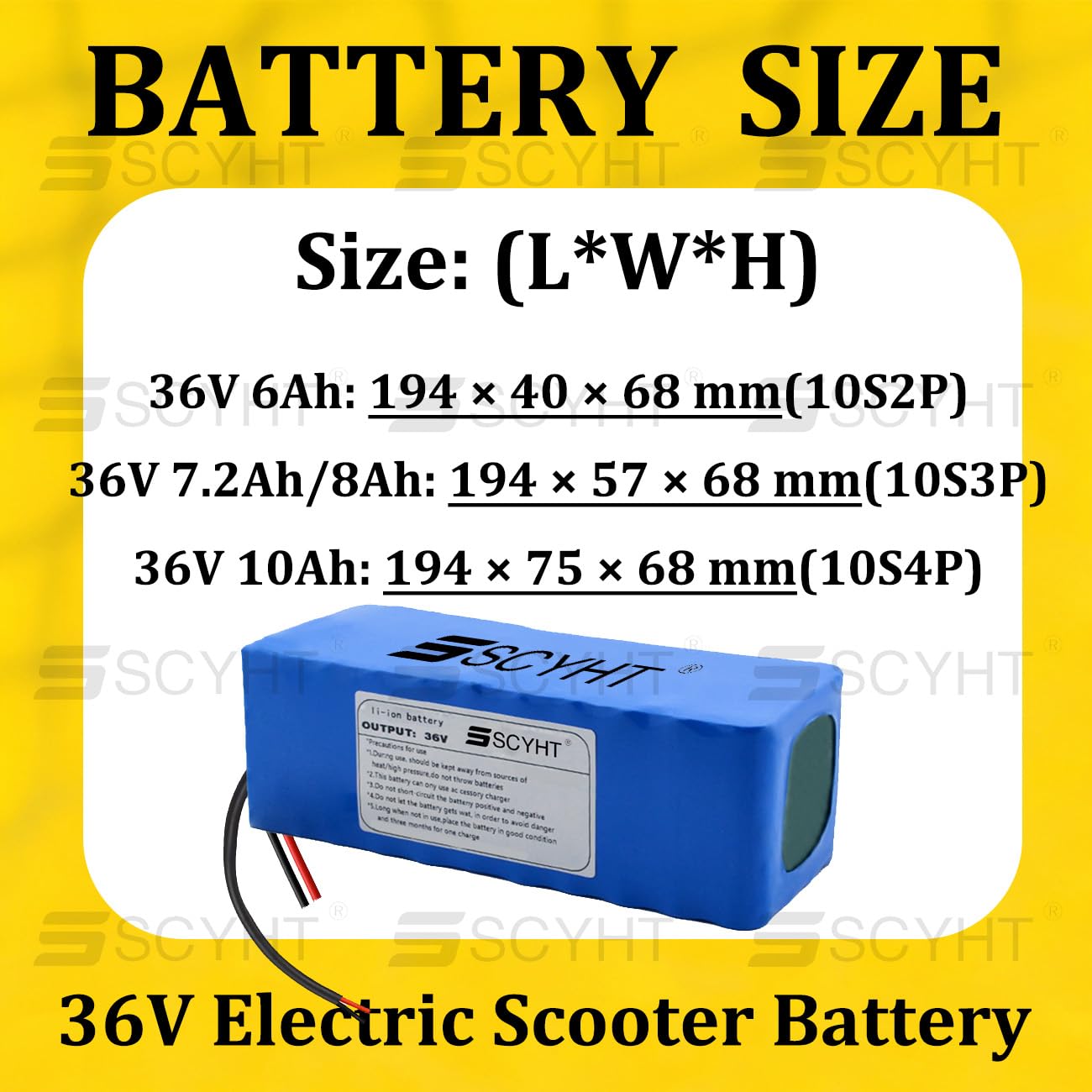 Batterie pour Trottinette électrique 36 V Batterie au Lithium 10 Ah 6 Ah 8 Ah Batteries Skateboard électrique Batteries de Remplacement pour Karting avec BMS,36v6ah SM+xt60