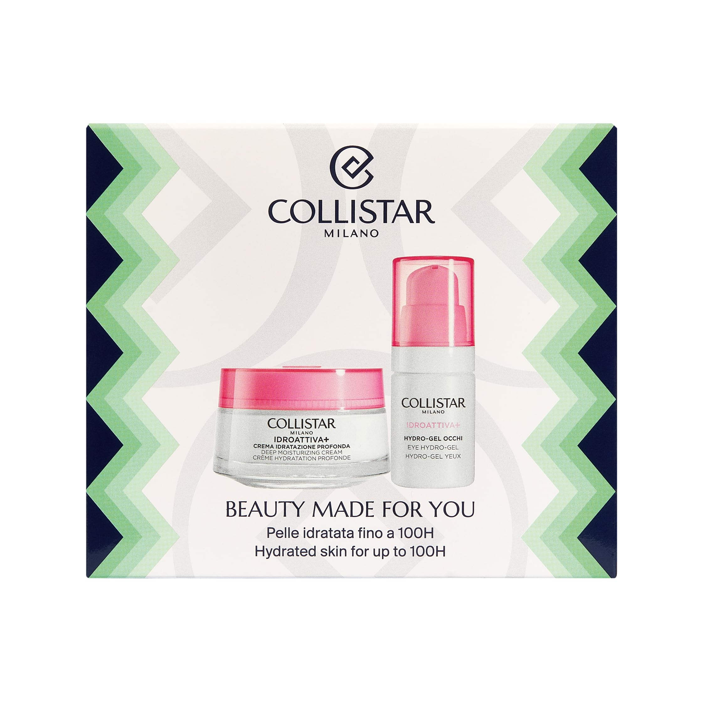 Collistar Cofanetto Regalo Donna Viso IDROATTIVA+, Crema Idratazione Profonda 50ml + Hydro-Gel Contorno Occhi 15ml, Idratazione fino a 100H, Anti-Inquinamento, 100% Vegan